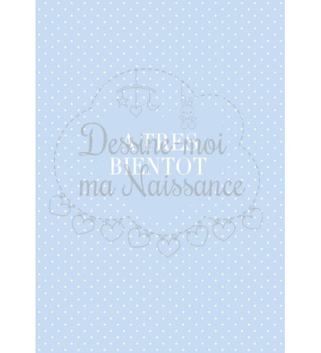 VERSO - Faire part de naissance garçon - "Certificat naissance"