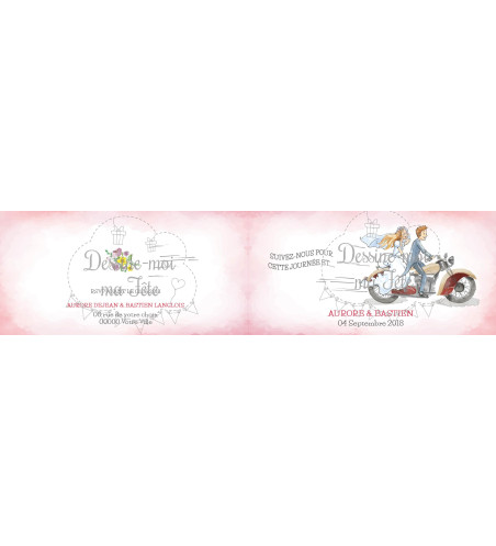 Faire part de Mariage - "Mariés Motard" sur le thème de la moto