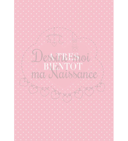VERSO - Faire part de naissance fille - "Certificat naissance"