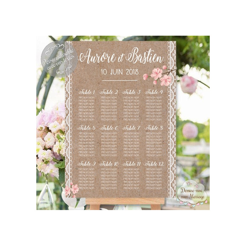 Idée Tableau Plan De Table Mariage