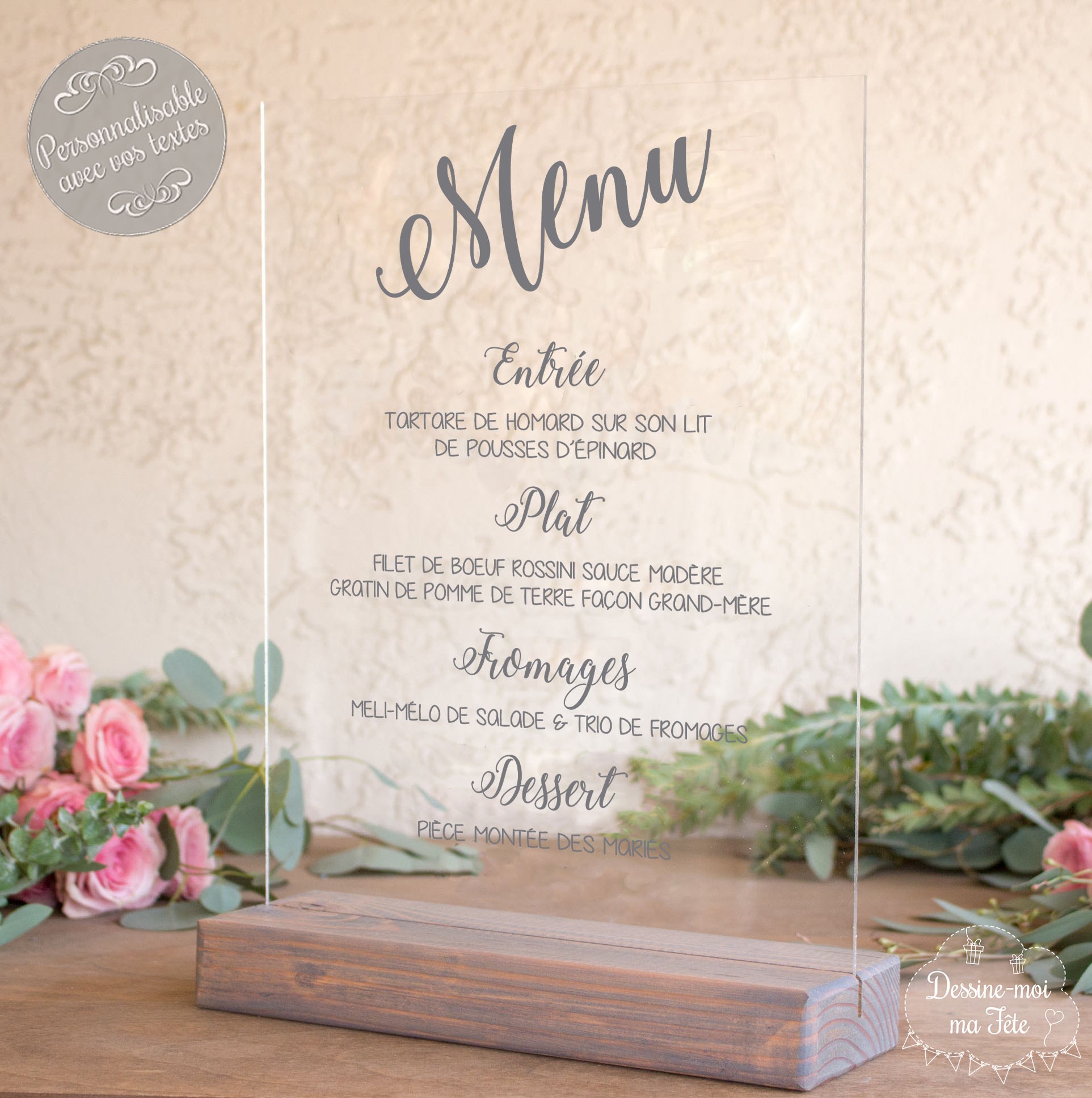 Porte Menu Mariage Plexiglas Transparent Minimaliste Porte Menu Mariage Plexiglas Transparent Minimaliste