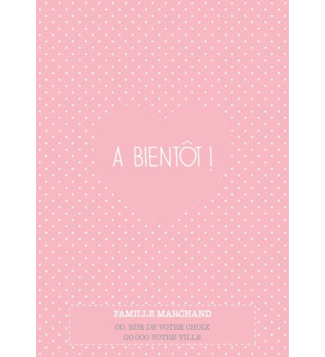 VERSO Faire part de naissance fille - "Minimaliste fille"