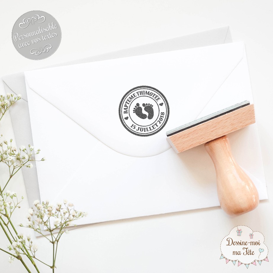 Tampon Pour Bapteme Personnalise Pied Bebe