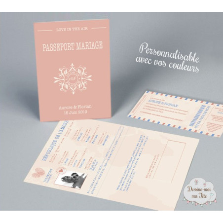 Faire part de Mariage - Passeport Mariage