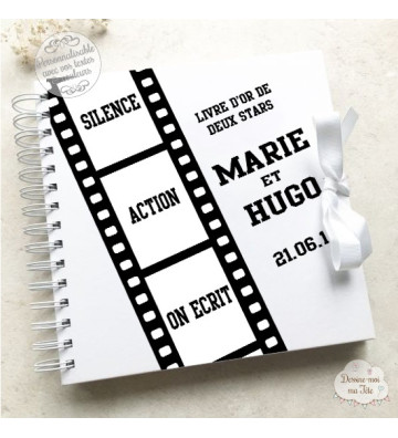 Livre d'Or mariage blanc - Cinéma - à personnaliser pour votre mariage