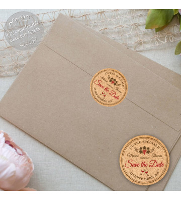 Bouchon de vin personnalisé cadeau invités mariage, baptême, événement