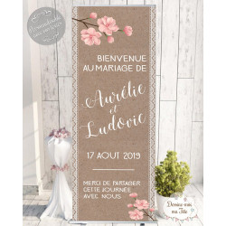 Roll-up / kakémono "Bienvenue Bohème" personnalisé