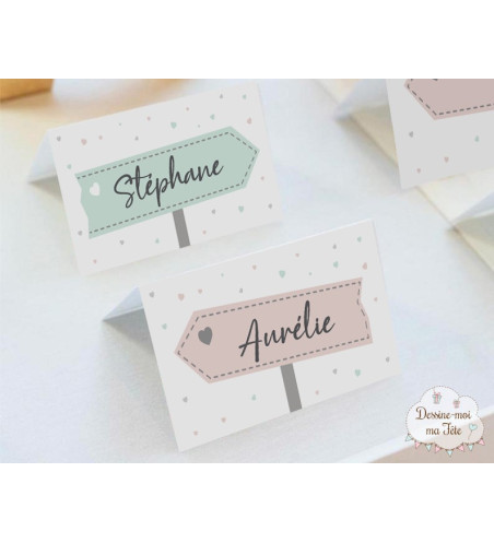 10 Marque-places "Panneau de direction"