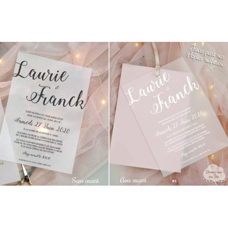 Faire part de Mariage papier Calque - "Minimaliste"