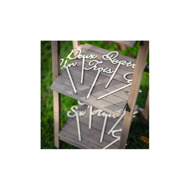 10 Marque-table en bois de 1 à 10