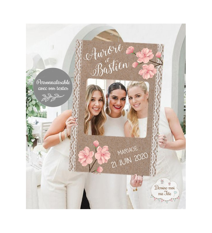 Cadre Photo Booth Cadre A Selfies Personnalise Boheme Romantique