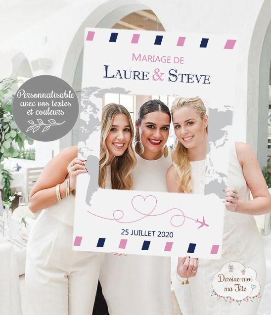 Cadre Photo Booth Cadre A Selfies Personnalise Theme Voyage