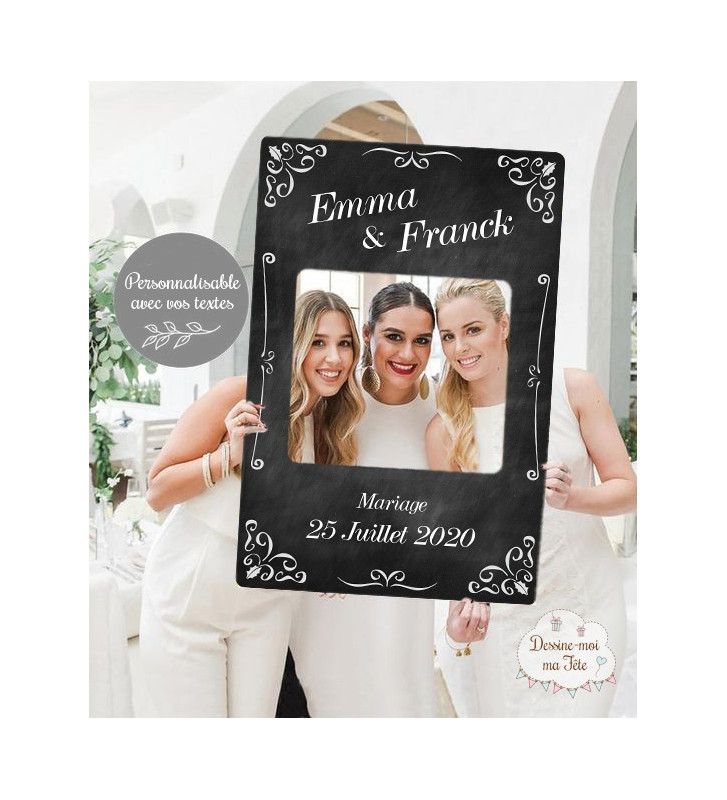 Cadre Photo Booth Cadre A Selfies Personnalise Theme Ardoise