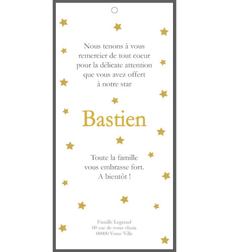 carte de remerciement naissance - Cinéma
