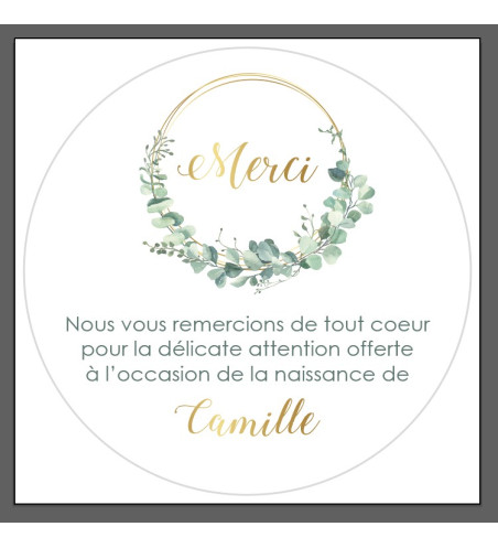 carte remerciement de naissance mixte - Nature / Végétal