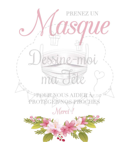 Tableau "Prenez un masque" 1 - fond blanc
