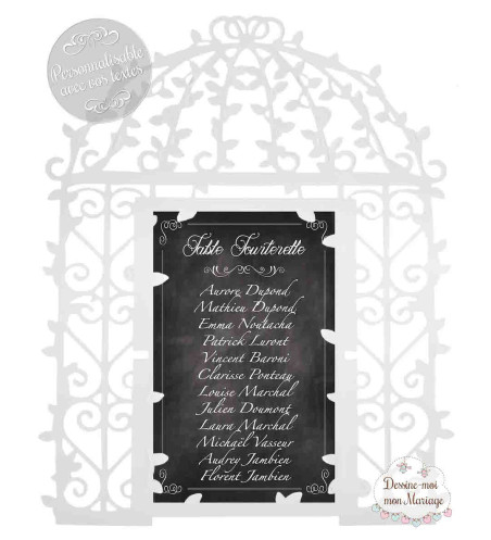 Plan de table Mariage "Cage oiseau" personnalisé