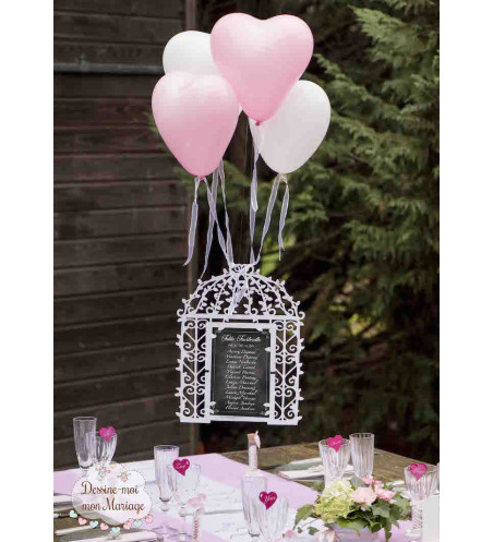 Plan de table Mariage "Cage oiseau" personnalisé