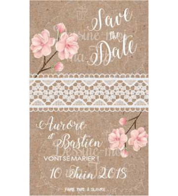 Save the Date numérique Mariage - Bohème Romantique