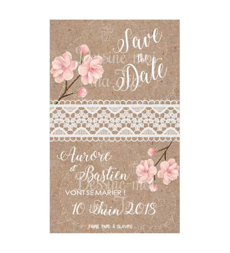Save the Date numérique Mariage - Bohème Romantique