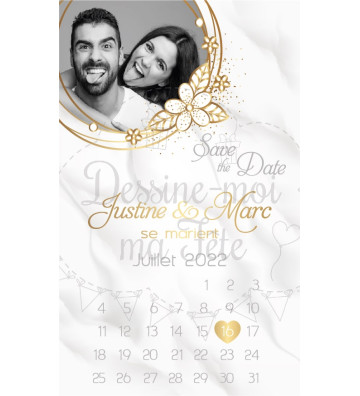 Save the Date numérique Mariage - Calendrier avec photo