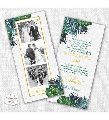 Carte Remerciements Mariage - Tropiques chic