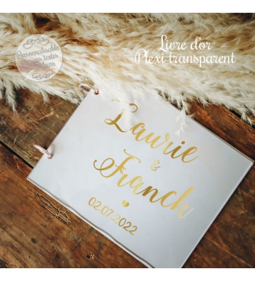 Livre d'Or Mariage Plexi transparent personnalisé