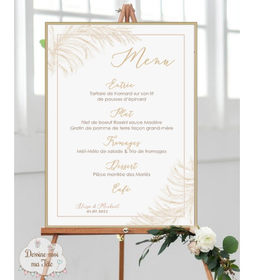 Tableau Menu Mariage Pampa Champêtre