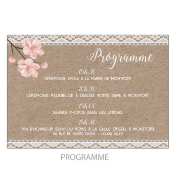 Carte programme - Bohème Romantique (incluse)