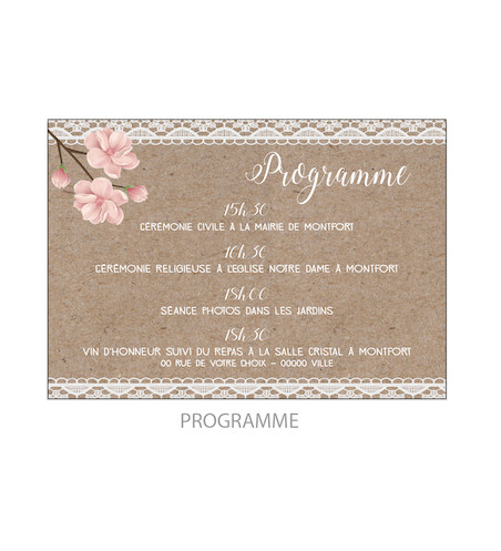 Carte programme - Bohème Romantique (incluse)
