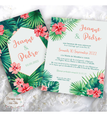 Faire part de Mariage - Exotique / Tropique