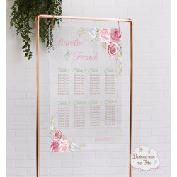 Plan de table sur Plexiglass transparent - Champêtre Romantique