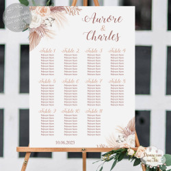 Plan de table Mariage Pampa Champêtre