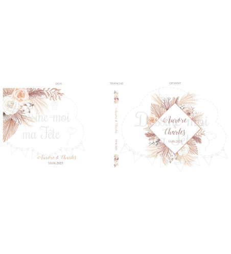 Livre d'or Mariage personnalisé - Pampa