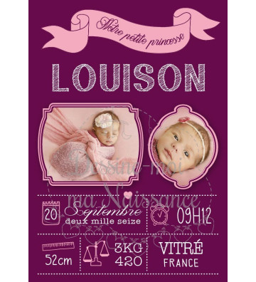  RECTO - Faire part de naissance fille - British 