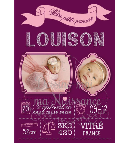  RECTO - Faire part de naissance fille - British 