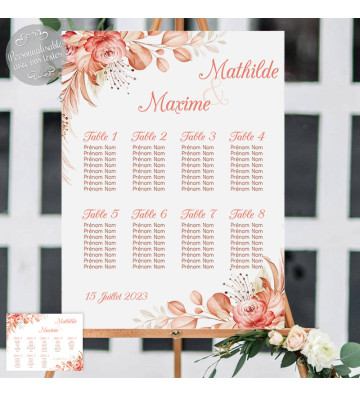 Plan de table Mariage Terracotta