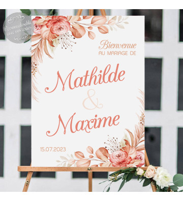 Tableau de Bienvenue Mariage Terracotta