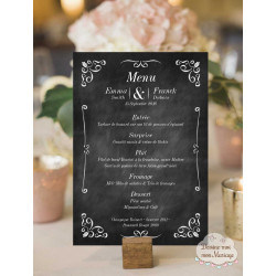 "Black & White" - Menu de Mariage