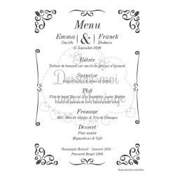 "Black & White" - Menu de Mariage