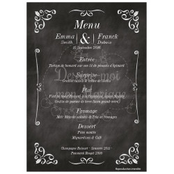 "Black & White" - Menu de Mariage