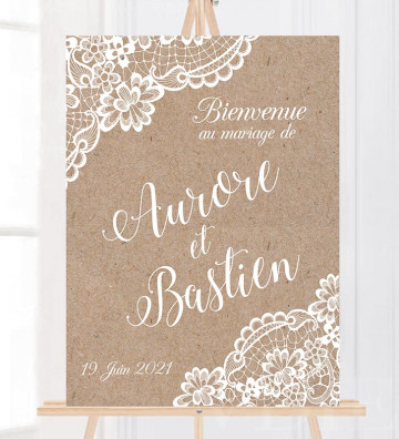 Tableau de Bienvenue Mariage Bohème / Rustique chic personnalisé