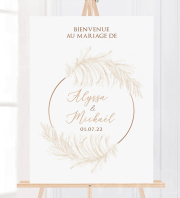 Tableau de Bienvenue Mariage Pampa / Champêtre