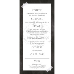 Menu de Mariage - Polaroid Ardoise