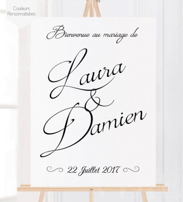 Tableau de Bienvenue Mariage "Prénoms minimaliste" personnalisé