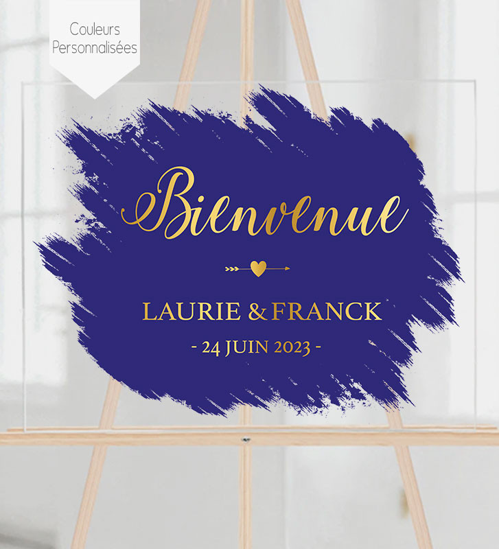 Tableau de bienvenue Mariage plexiglass transparent rond