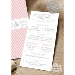 Menu de Mariage - Rétro Chic