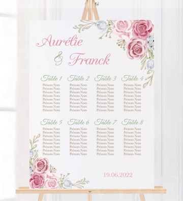 Plan de table Mariage - Champêtre Romantique - personnalisé