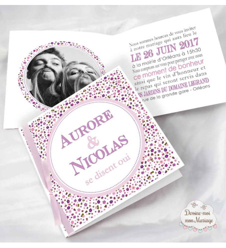 Faire part de Mariage - Liberty rose