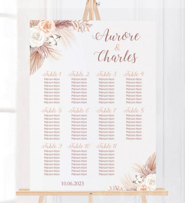 Plan de table Mariage Pampa Champêtre